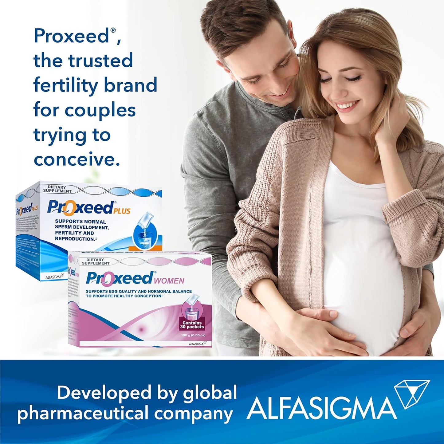 Male Fertility Support Proxeed Plus Fertility Supplements for Men | Improves Sperm Count, Concentration & Motility* | L-Carnitine Based Formula with Folic Acid | 1 Box, 30 Powder Packets