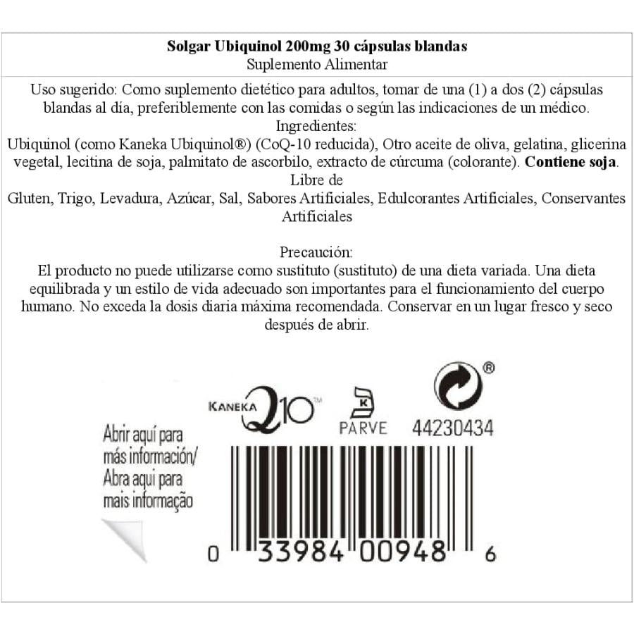 Ubiquinol 200 mg (Reduced CoQ-10), 30 Softgels