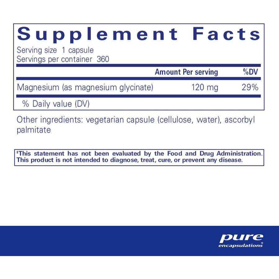 Pure Encapsulations - Magnesium (Glycinate) - Supports Enzymatic and Physiological Functions 360 Capsules
