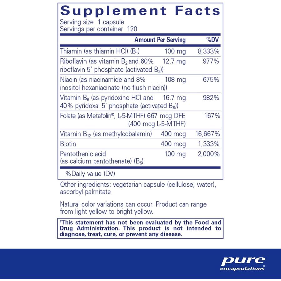 Pure Encapsulations B Complex Plus - 120 Vitamin B Vegetable Capsules by Pure Encapsulations