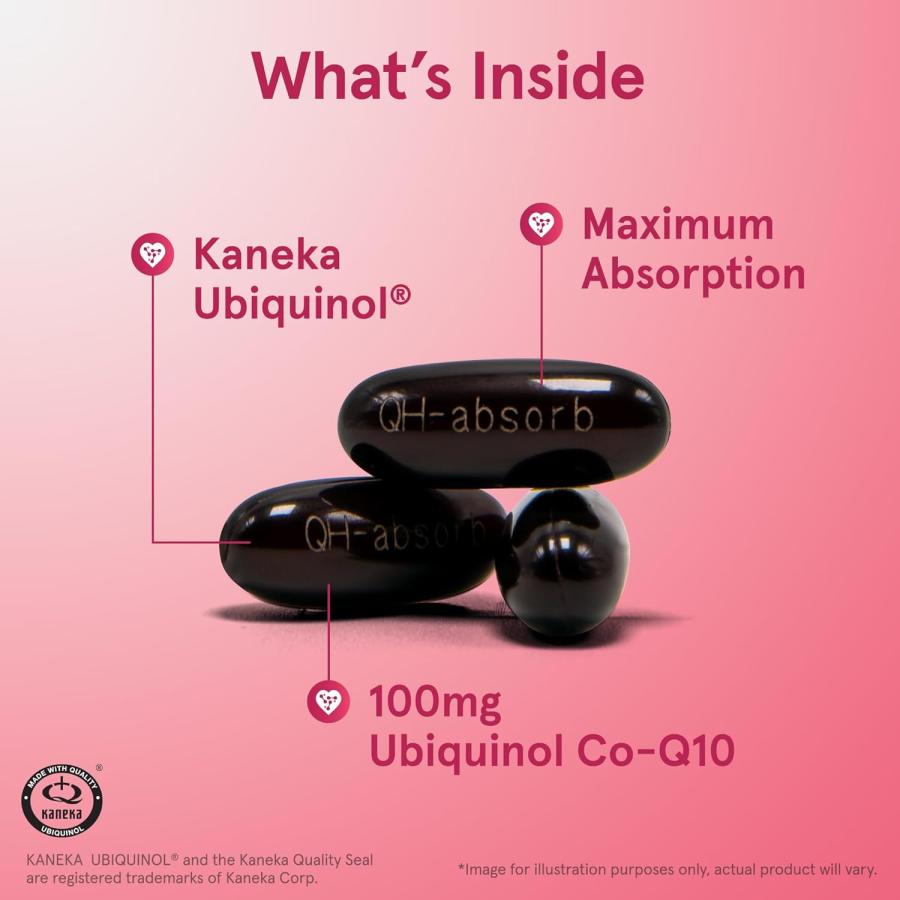 QH-Absorb 100 mg Max Absorption - CoQ10 Ubiquinol 60 Softgels