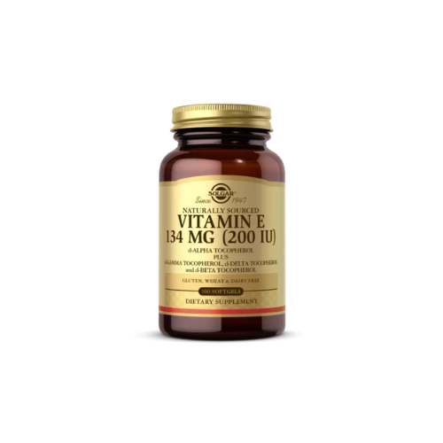 SOLGAR Vitamin E 200 IU - 100 Softgels - Dairy Free - 100 Servings
