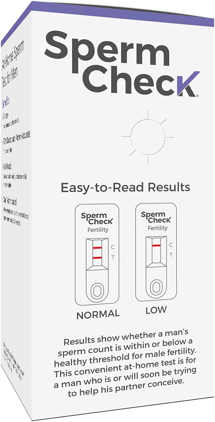 Sperm Test Kit Fertility Home Test Kit for Men- Shows Normal or Low Sperm Count- Easy to Read Results-Convenient, Accurate, Private