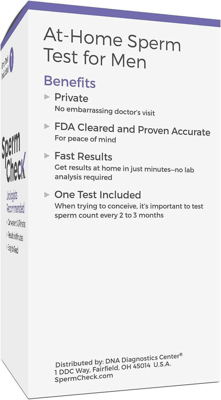 Sperm Test Kit Fertility Home Test Kit for Men- Shows Normal or Low Sperm Count- Easy to Read Results-Convenient, Accurate, Private